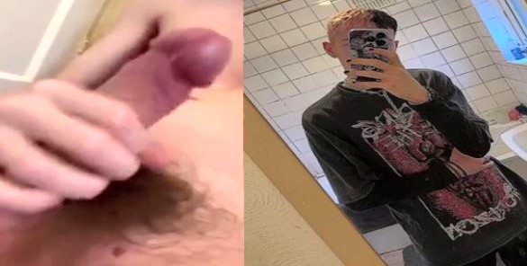 Black nail polish teen twink with bush jerks dick