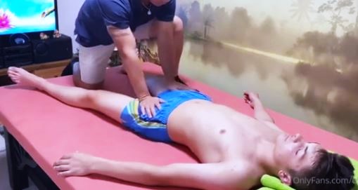 Asian massage to German boy